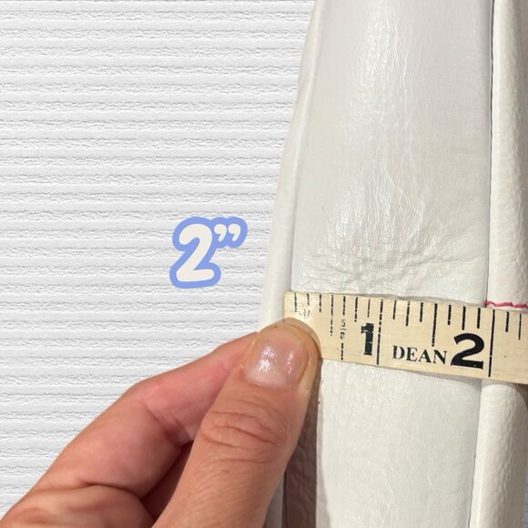 RFID Leather Crossbody Bag Retro Neon Stripe White Pink Green Adjustable Strap - Picture 5 of 13